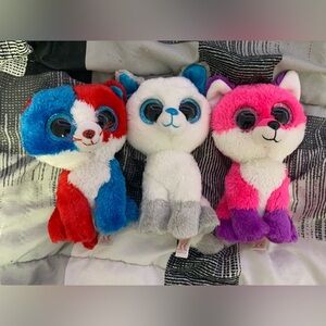 TY Beanie Boos Lot RARE Exclusive Frost Fox Joey and Firecracker